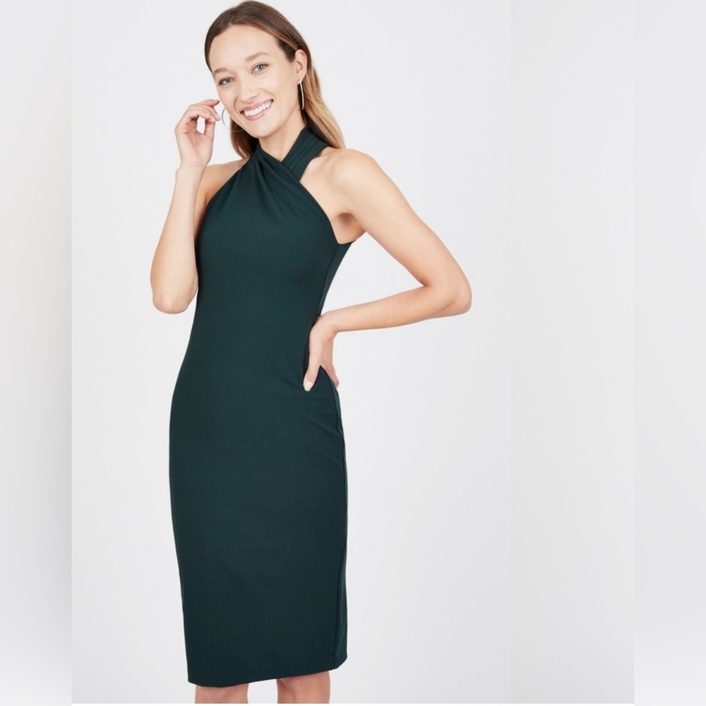 Rachel Roy green halter cocktail dress